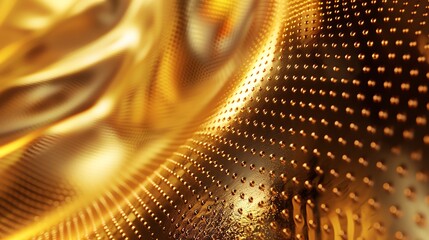 Wall Mural - A textured golden surface with a grid pattern.