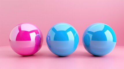 Bright Pink and Blue 3D Abstract Sphere - a vibrant and modern geometric background. The dynamic interplay of colors creates a striking and engaging visual.