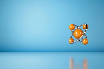 Poster - A flat, clean design of a hydrogen atom, showing its single electron orbiting a nucleus