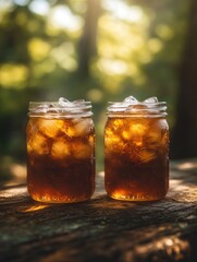 Poster - Iced Tea Jars on Table