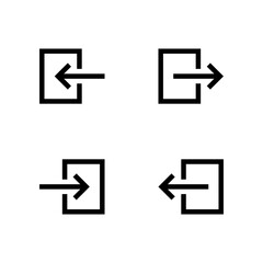 Poster - Login and logout icon in generic style. Enter and exit door sign symbol