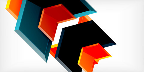 Aufkleber - Vector 3d arrow techno design template