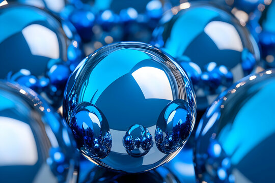 Blue Glossy Sphere 3D Render