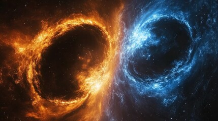 Wall Mural - galaxy with twin black holes