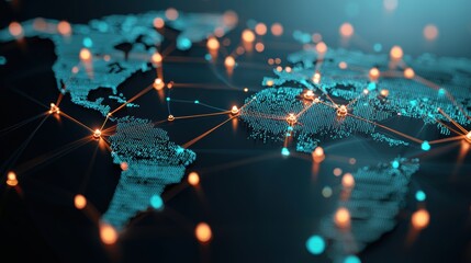 Poster - a global map with interconnected nodes representing data centers and network hubs, illustrating the 