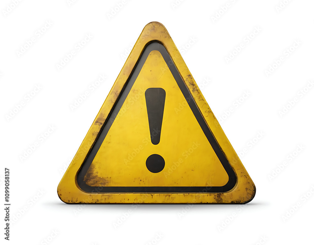 Yellow triangle warning sign with a black exclamation mark. Suitable ...
