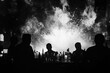 © Ishika - silhouetted figures enjoying a night out at a bar with vibrant light effects