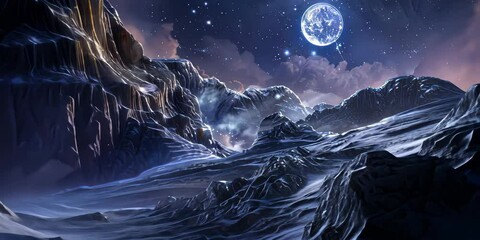 Wall Mural - lunar citadel of dreams, 4k video