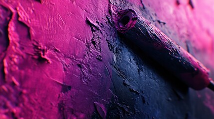 Wall Mural - paint roller on textured wall. (1)