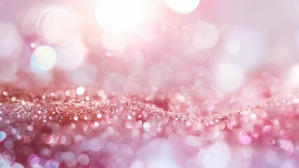Poster - Delicate pink glitter particles blend with dreamy, pastel bokeh lights, evoking romance, elegance, and a soft, whimsical atmosphere.