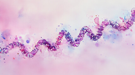 Poster - Abstract watercolor design with swirling purple hues on a soft pastel background