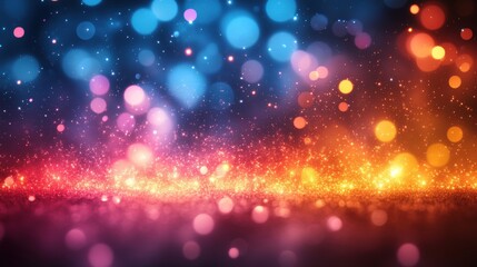 Wall Mural - A vibrant, abstract background with colorful bokeh lights and sparkles.