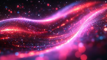 Wall Mural - Abstract waves of light with vibrant colors creating a dynamic visual effect.