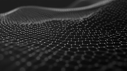 Poster - Abstract design featuring a network of nodes and lines on a dark background