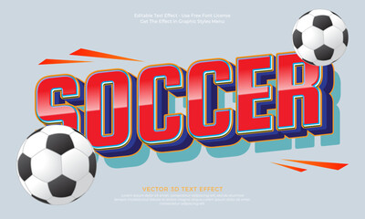Leinwandbilder - Soccer text vector design with editable text effect