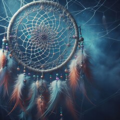Poster - Dreamcatcher A mystical web like pattern capturing the essence o