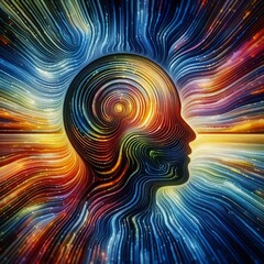 Poster - Emotional echoes Ripple like patterns expanding outward from the