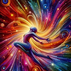 Poster - Euphoric Dance A vibrant dynamic pattern capturing the essence o