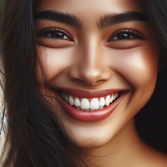Poster - Joyful Smile A close up of a person's face with a bright toothy