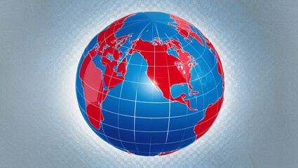Poster - globe on red