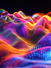Wall Mural - Colored light wave