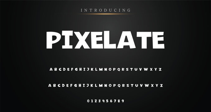 Modern playful alphabet letter and number set. funky font or typography. Vector bold font for poster, flyer, book cover, greeting card, product packaging, graphic print, etc.