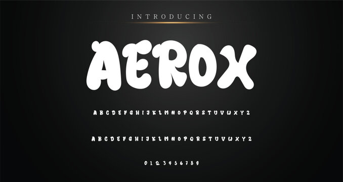 Modern playful alphabet letter and number set. funky font or typography. Vector bold font for poster, flyer, book cover, greeting card, product packaging, graphic print, etc.