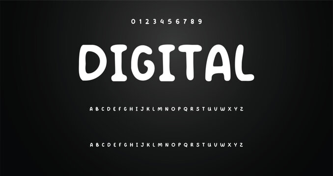 Modern playful alphabet letter and number set. funky font or typography. Vector bold font for poster, flyer, book cover, greeting card, product packaging, graphic print, etc.