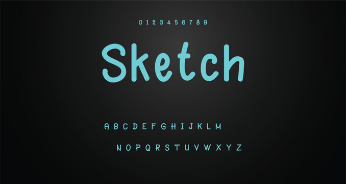 Modern playful alphabet letter and number set. funky font or typography. Vector bold font for poster, flyer, book cover, greeting card, product packaging, graphic print, etc.