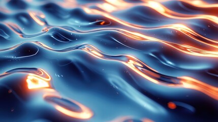 Poster - Dynamic water waves abstract art digital creation vibrant environment close-up view fluidity concept for visual impact
