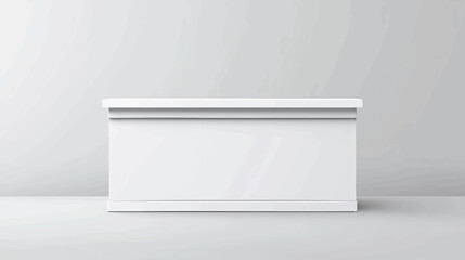 Wall Mural - 3D white round product podium background with white wall square tile. Abstract composition minimalist design. 3D studio display showroom cosmetic product pedestal, Fashion stage showcase mockup scene.