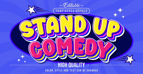 Poster - Editable text style effect - Stand Up Comedy text style theme.