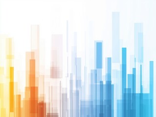 Poster - Vibrant Abstract Background with Stacked Geometric Shapes in Warm and Cool Tones