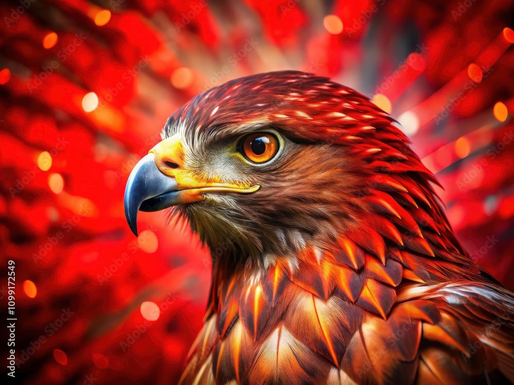 Dynamic Red Hawk Mascot Illustration on Bright Background for School ...