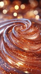 Poster - Swirling gold and copper liquid abstract close-up art studio creative concept for visual appeal