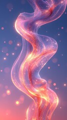 Poster - Dynamic flow of ethereal light abstract art digital creation vibrant colors artistic perspective visual serenity