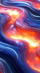 Poster - Dynamic abstract waves of light digital art colorful environment futuristic concept artistic viewpoint for creative inspiration
