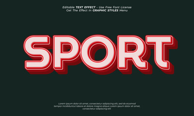 Leinwandbilder - Sport 3d text effect editable with red bold writing