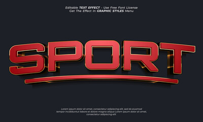 Leinwandbilder - Sport luxury 3d text effect editable with chrome gold style