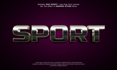 Leinwandbilder - Sport luxury 3d text effect editable with graphic style