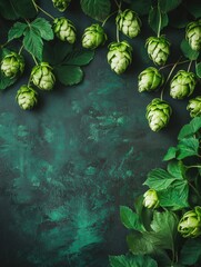 Canvas Print - Green Hops on Green Background