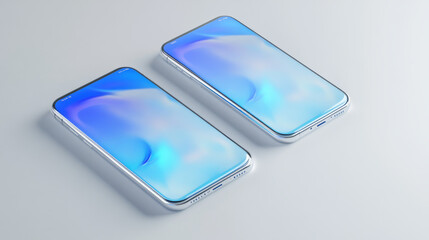 Poster - Realistic phone mockups.  These are 3D templates showing different views of future smartphones.  Perfect for design projects.