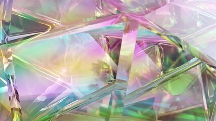Poster - Abstract animation. A modern background with a gem polygonal design. background with color refraction effect, 4k seamless looping video