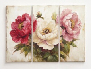 Wall Mural - Flowers on White Wall