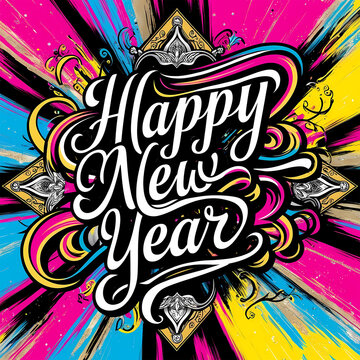Happy New Year design absract image 