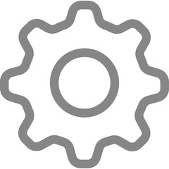 Poster - Gear icon symbolizing mechanical concepts and engineering design in a digital context with simplified modern aesthetics
