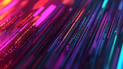 Poster - Vibrant abstract lines in a colorful digital landscape, showcasing the beauty of technology and innovation.