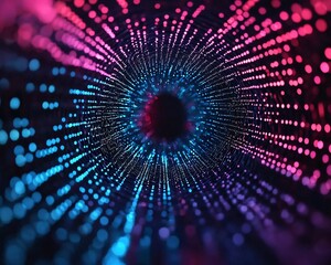Poster - Vibrant abstract patterns of light and color, showcasing the beauty of digital art and innovations in technology.