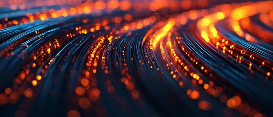 Poster - Abstract visualization of vibrant energy waves with glowing particles creating a dynamic and captivating effect.