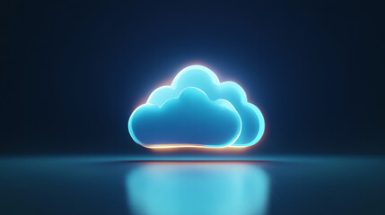 Poster - a simple blue cloud icon predicts partly cloudy weather. it's a weather symbol, shown in a cartoon s
